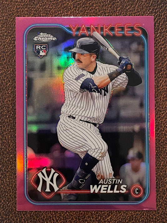 Austin Wells - 2024 Topps Chrome - Pink Refractor - Yankees