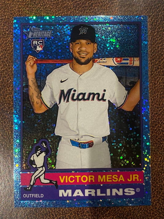 Victor Mesa Jr. - 2025 Topps Heritage High Number - Blue Sparkle - Marlins
