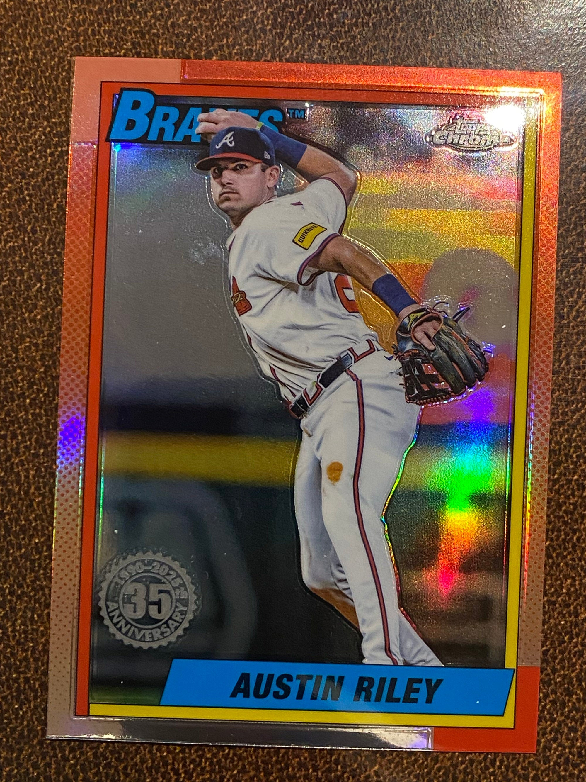 Austin Riley Stats Card Austin Riley - 2025 Topps Chrome - 1990 Insert - Braves – Western NY ...