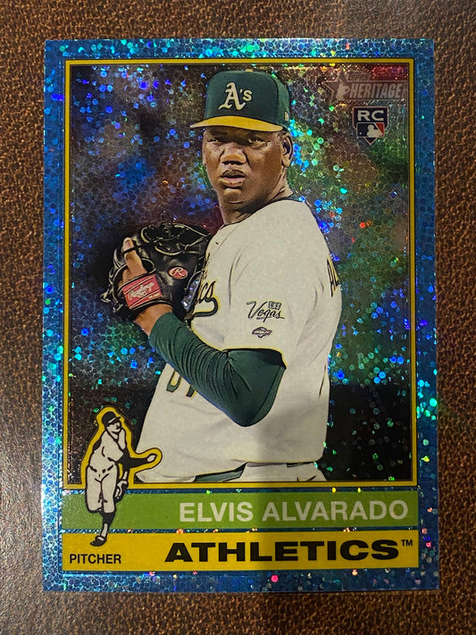 Elvis Alvarado - 2025 Topps Heritage High Number - Blue Sparkle - Athletics