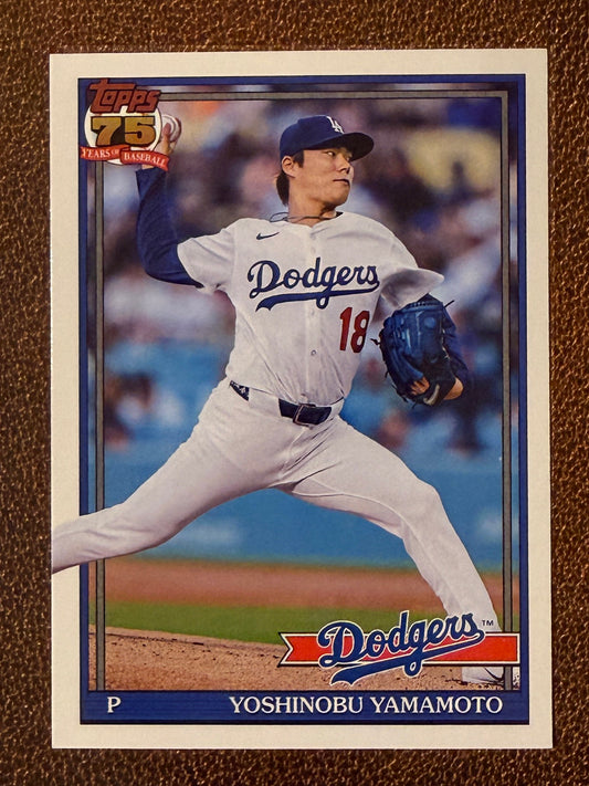 Yoshinobu Yamamoto - 2026 Topps Series 1 - 1991 Insert - Dodgers