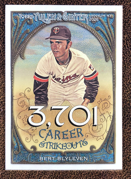 Bert Blyleven - 2026 Topps Allen & Ginter - Career Insert - Twins