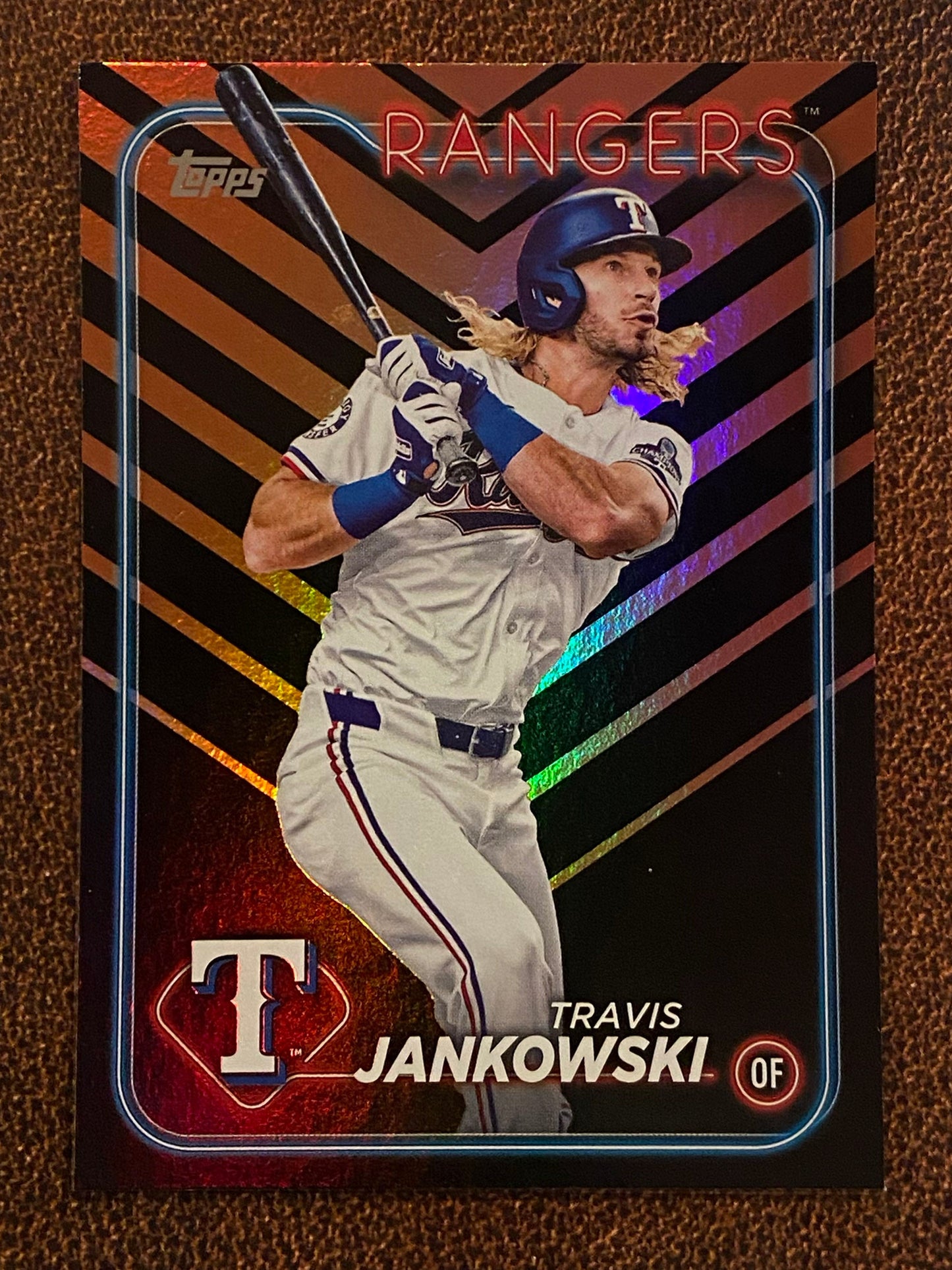 Travis Jankowski - 2024 Topps Update - Holiday Parallel - Rangers