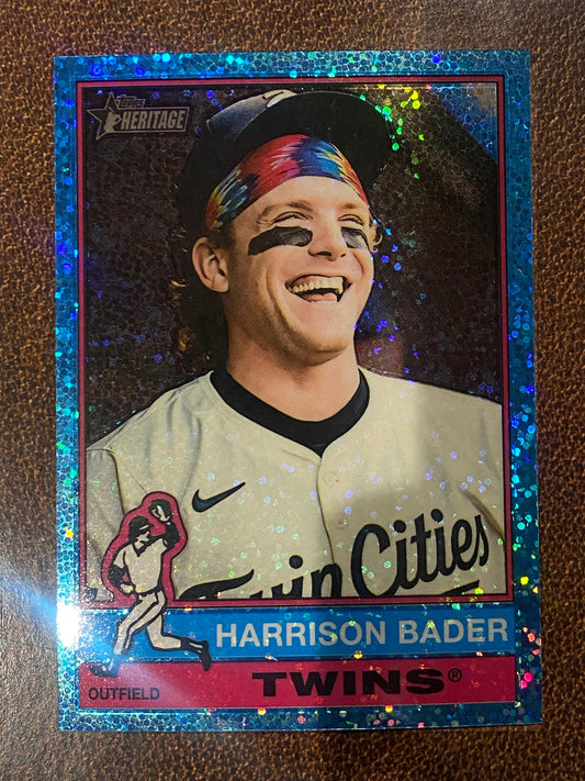 Harrison Bader - 2025 Topps Heritage High Number - Blue Sparkle - Phillies