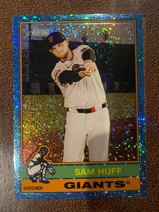 Sam Huff - 2025 Topps Heritage High Number - Blue Sparkle - Giants