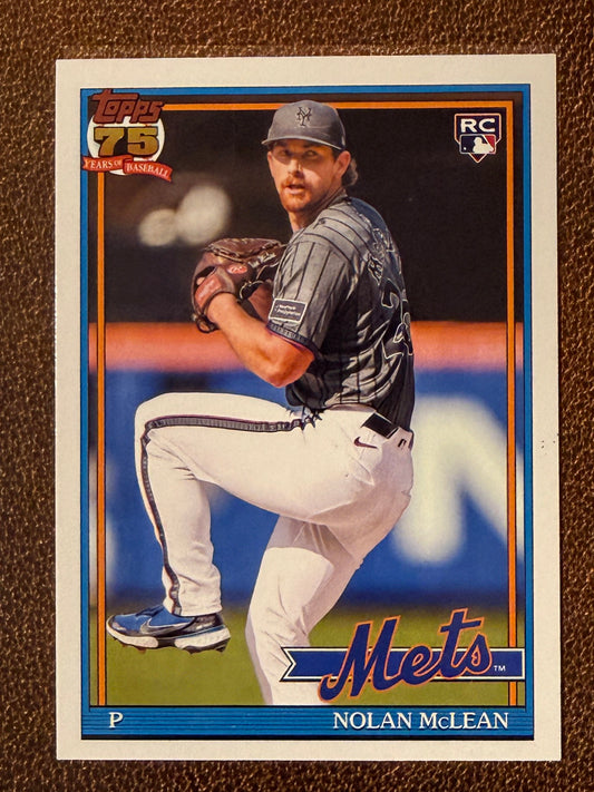 Nolan McLean - 2026 Topps Series 1 - 1991 Insert - Mets