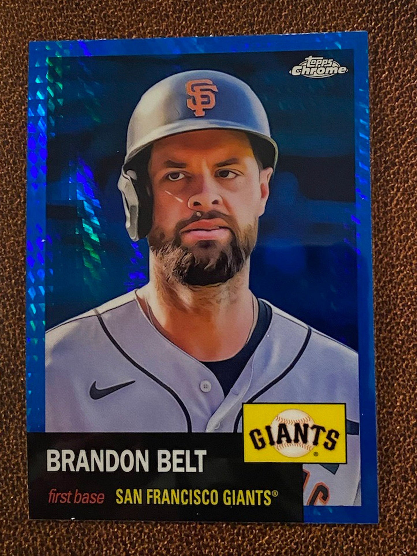 Brandon Belt - 2022 Topps Chrome Platinum Anniversary - Blue Prism - Giants