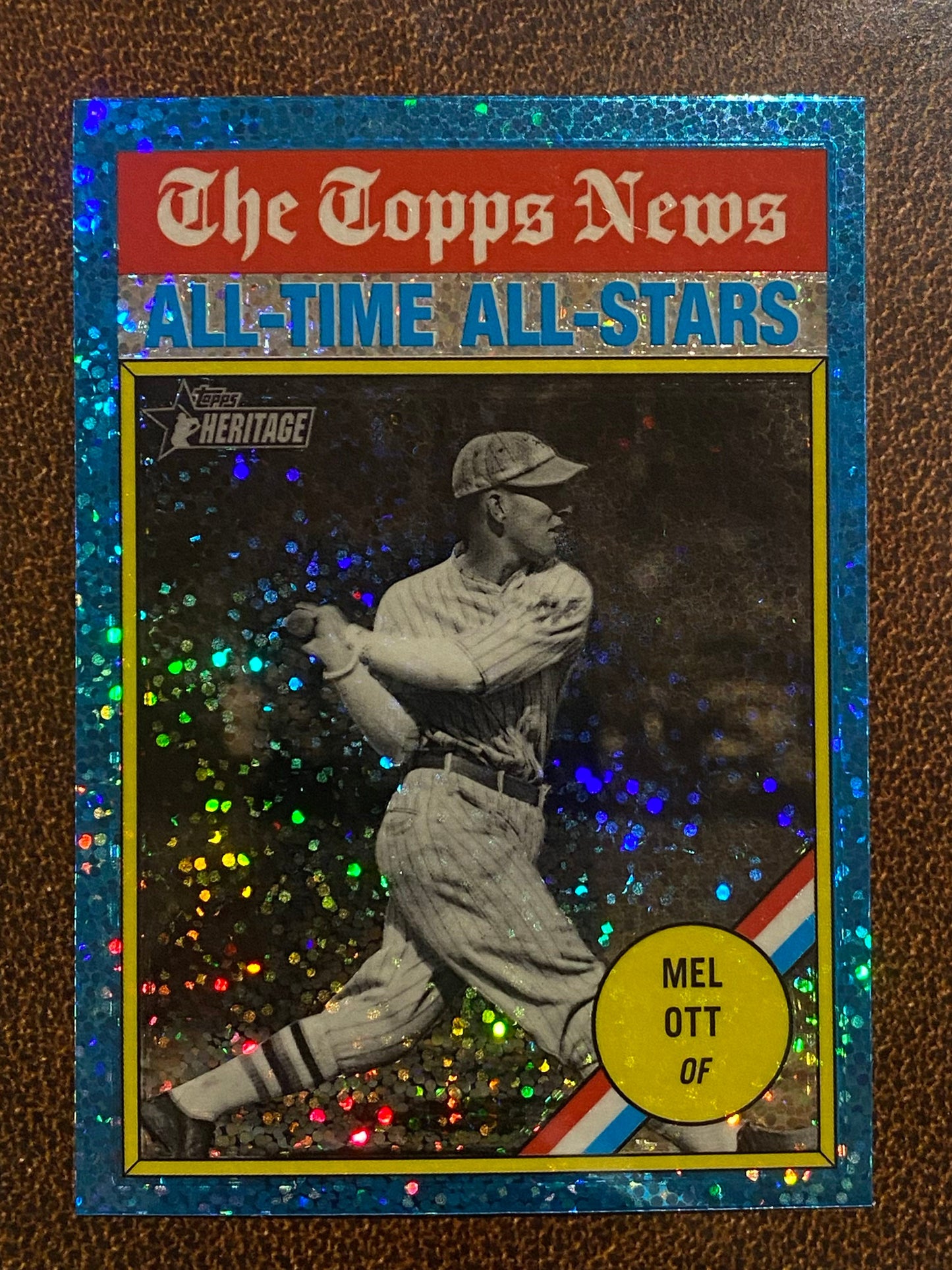 Mel Ott - 2025 Topps Heritage - Blue Sparkle - Giants