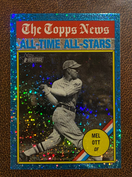Mel Ott - 2025 Topps Heritage - Blue Sparkle - Giants