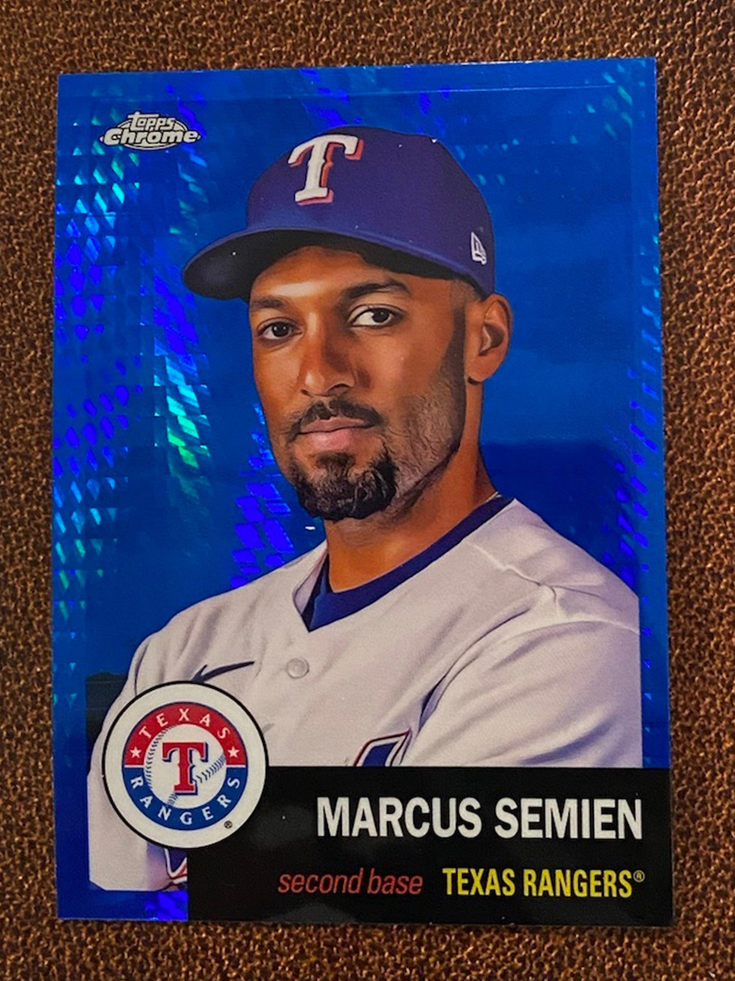 Marcus Semien - 2022 Topps Chrome Platinum Anniversary - Blue Prism - Rangers