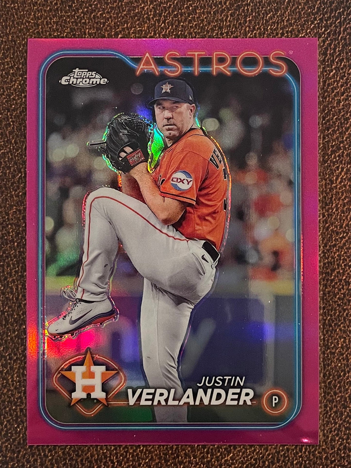 Justin Verlander - 2024 Topps Chrome - Pink Refractor - Astros