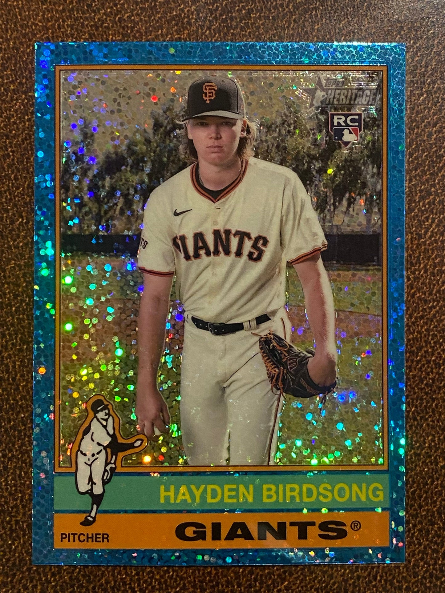 Hayden Birdsong - 2025 Topps Heritage - Blue Sparkle - Giants
