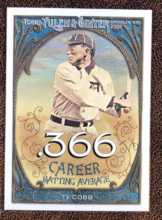 Ty Cobb - 2026 Topps Allen & Ginter - Career Insert (CR-17) - Tigers