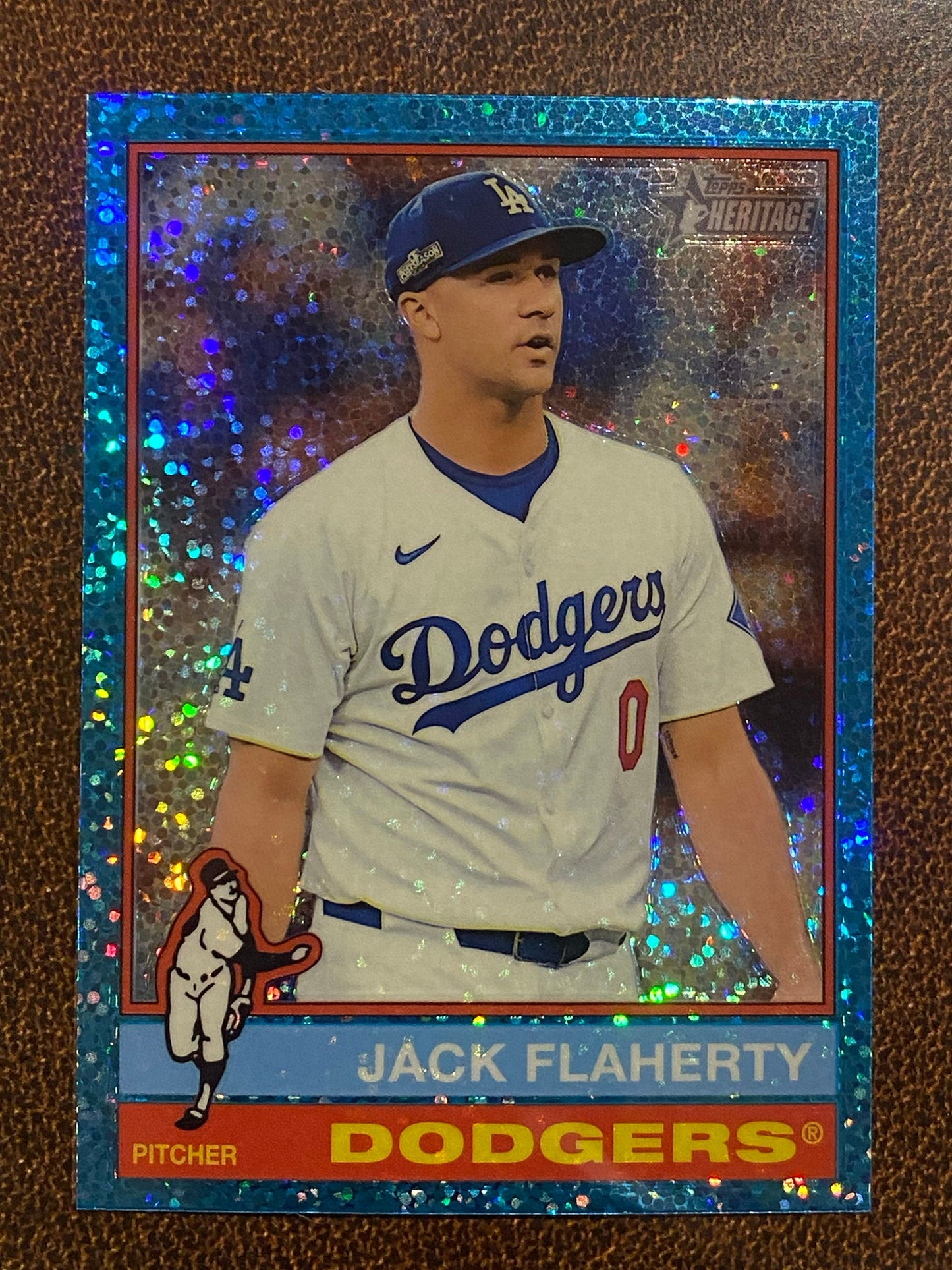 Jack Flaherty - 2025 Topps Heritage - Blue Sparkle - Dodgers
