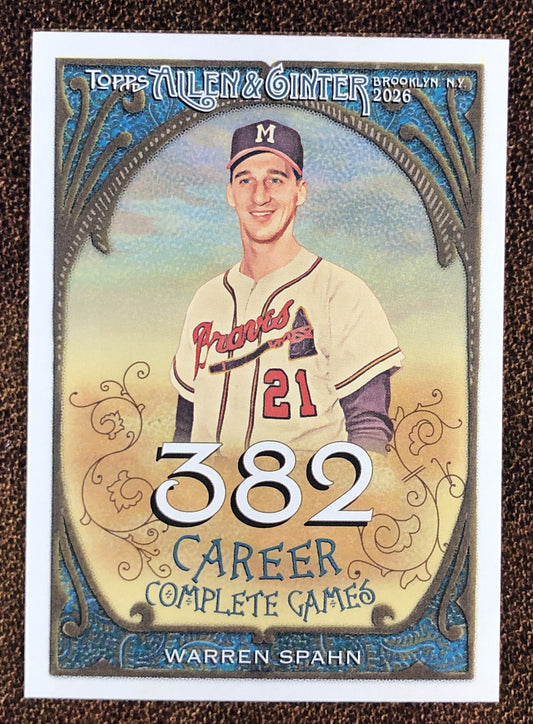 Warren Spahn - 2026 Topps Allen & Ginter - Career Insert (CR-14) - Braves