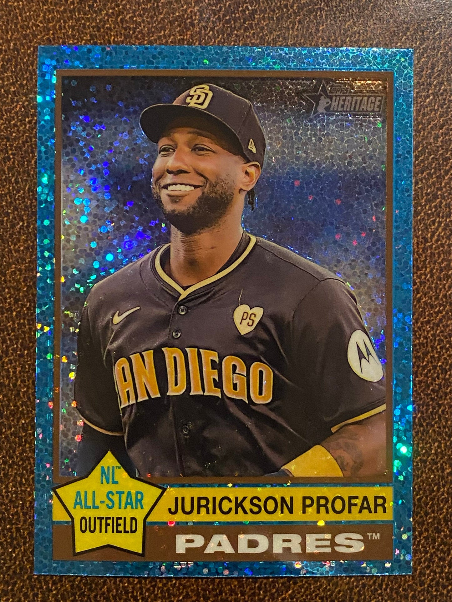 Jurickson Profar - 2025 Topps Heritage - Blue Sparkle - Padres