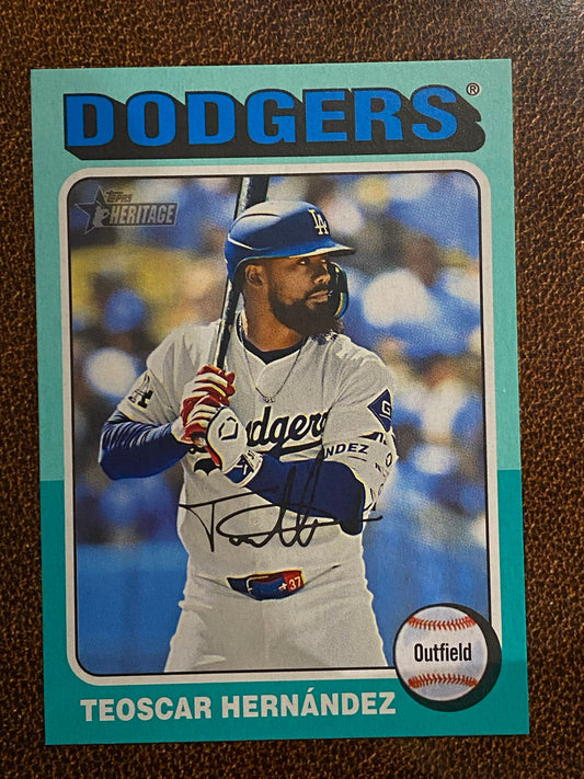 Teoscar Hernandez - 2024 Topps Heritage High Number - Aqua Border - Dodgers
