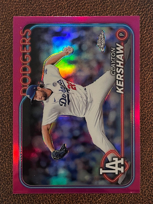 Clayton Kershaw - 2024 Topps Chrome - Pink Refractor - Dodgers