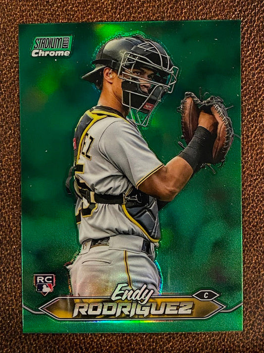 Endy Rodriguez - 2024 Topps Stadium Club - Green Chrome Refractor - Pirates