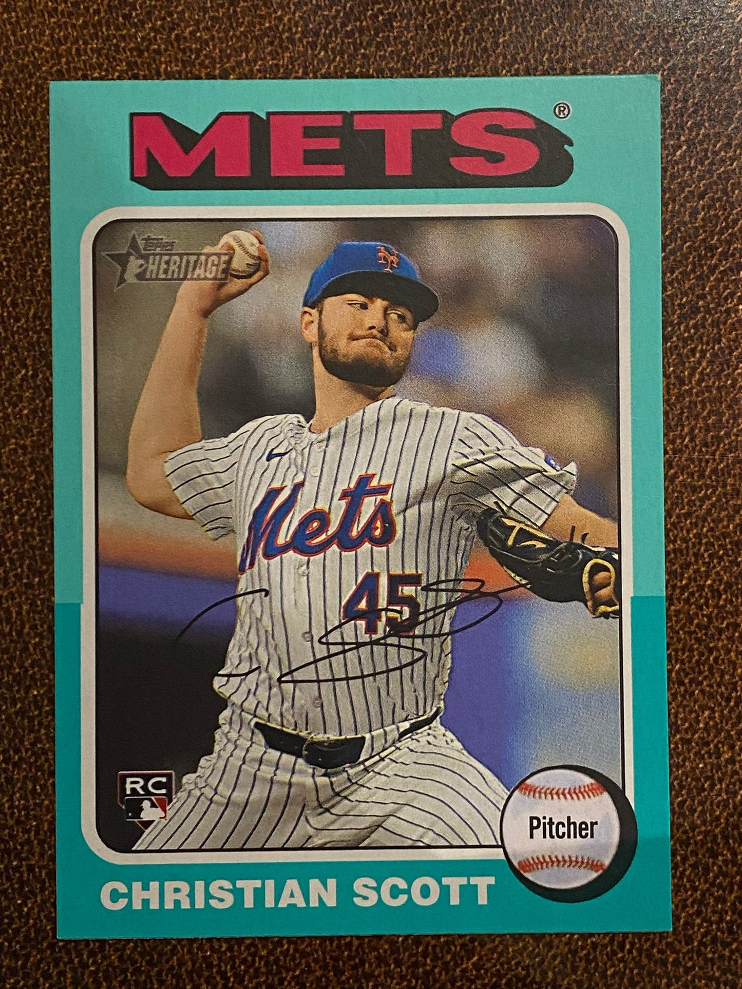 Christian Scott - 2024 Topps Heritage High Number - Aqua Border - Mets
