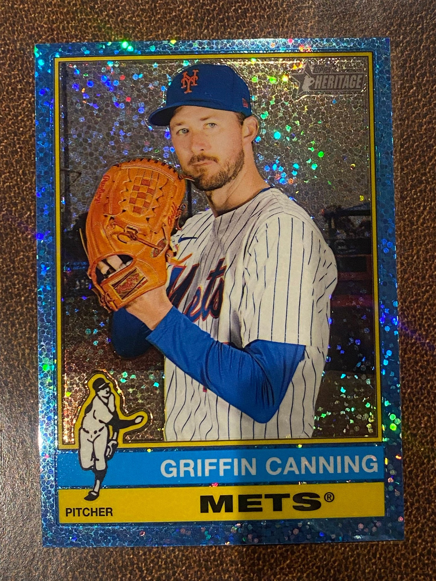 Griffin Canning - 2025 Topps Heritage High Number - Blue Sparkle - Mets
