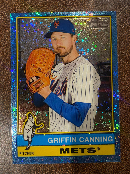 Griffin Canning - 2025 Topps Heritage High Number - Blue Sparkle - Mets