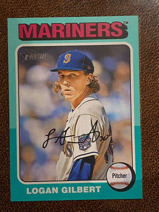 Logan Gilbert - 2024 Topps Heritage High Number - Aqua Border - Mariners