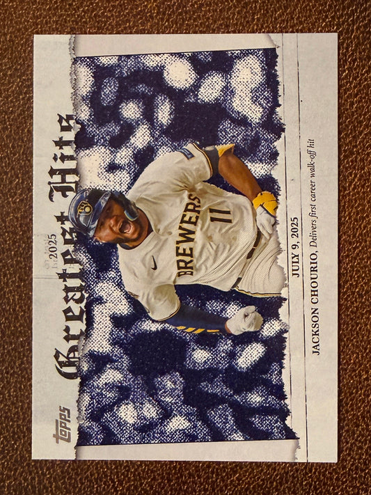 Jackson Chourio - 2026 Topps Series 1 - Greatest Hits Insert - Brewers