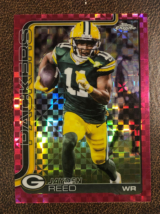 Jayden Reed - 2025 Topps Chrome - HOT PINK XFractor - Packers