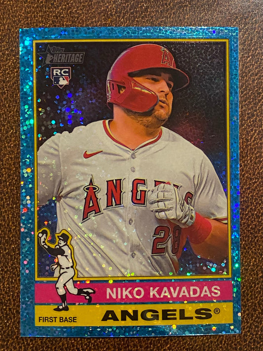 Niko Kavadas - 2025 Topps Heritage - Blue Sparkle - Angels