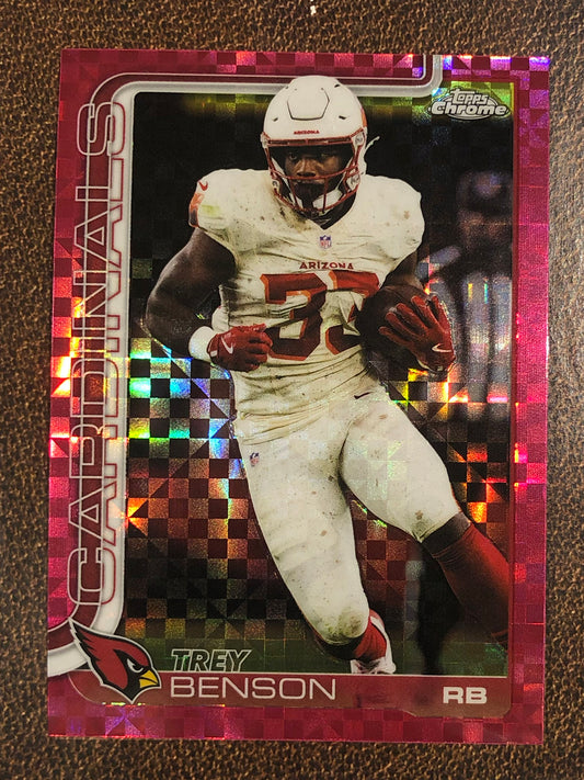 Trey Benson - 2025 Topps Chrome - HOT PINK XFractor - Cardinals