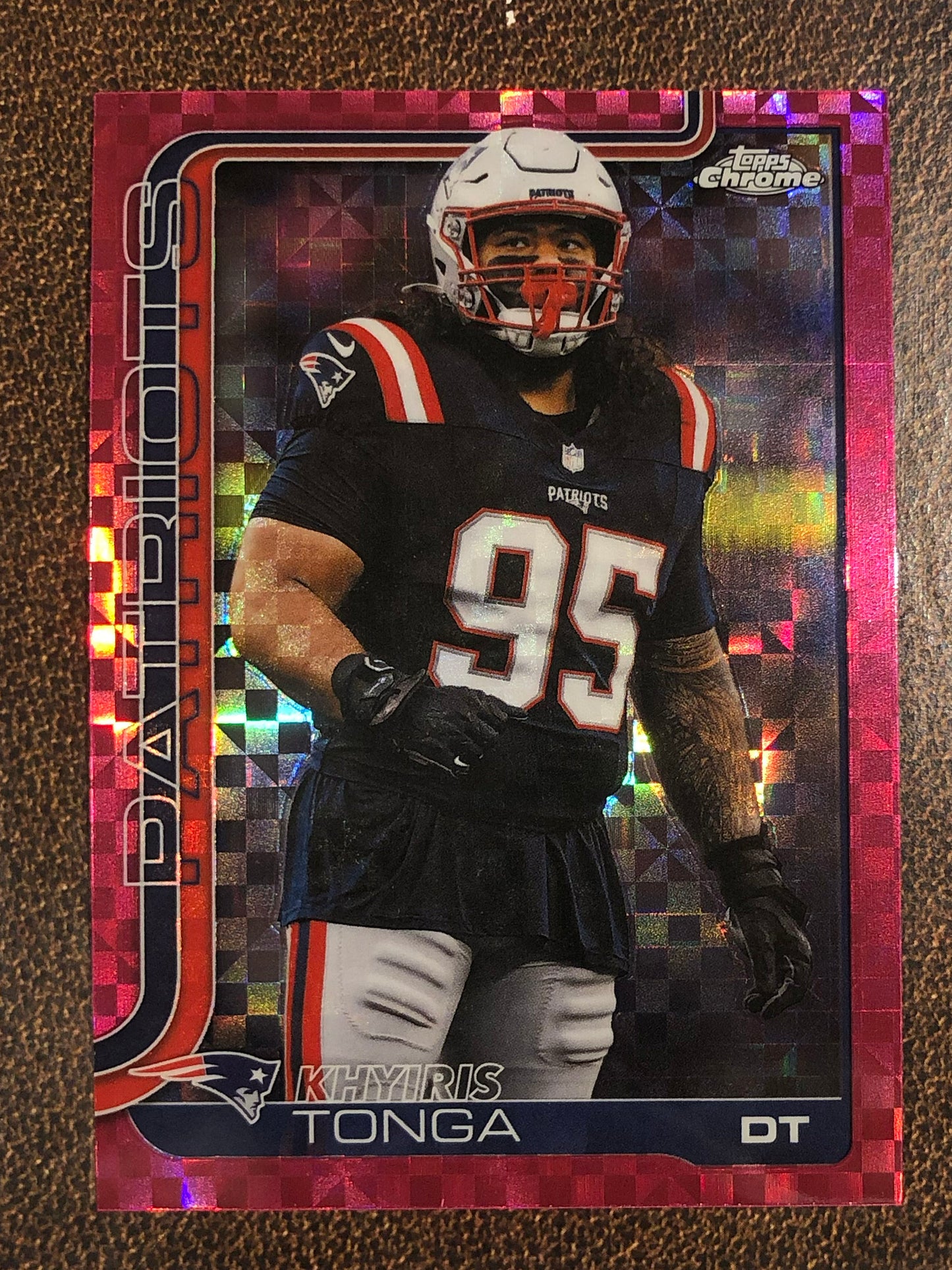 Khyiris Tonga - 2025 Topps Chrome - HOT PINK XFractor - Patriots