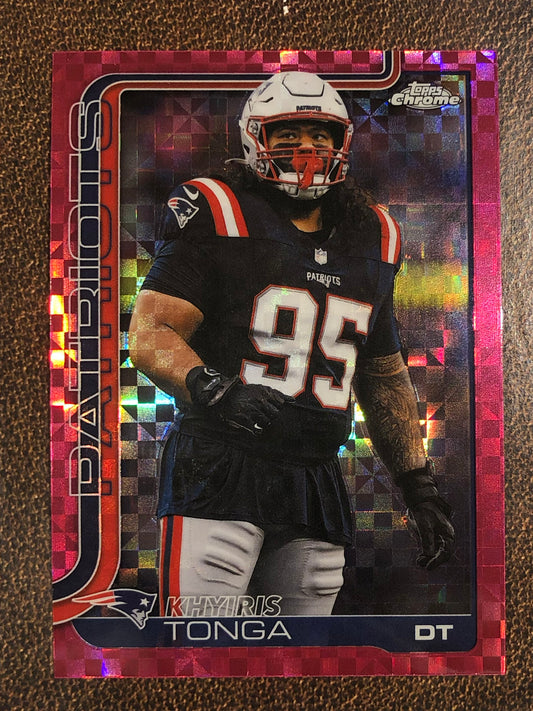 Khyiris Tonga - 2025 Topps Chrome - HOT PINK XFractor - Patriots