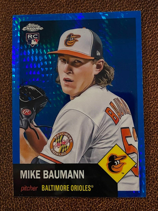 Mike Baumann - 2022 Topps Chrome Platinum Anniversary - Blue Prism - Orioles