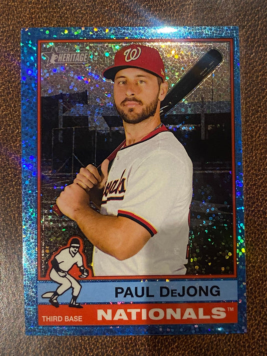 Paul DeJong - 2025 Topps Heritage High Number - Blue Sparkle - Nationals