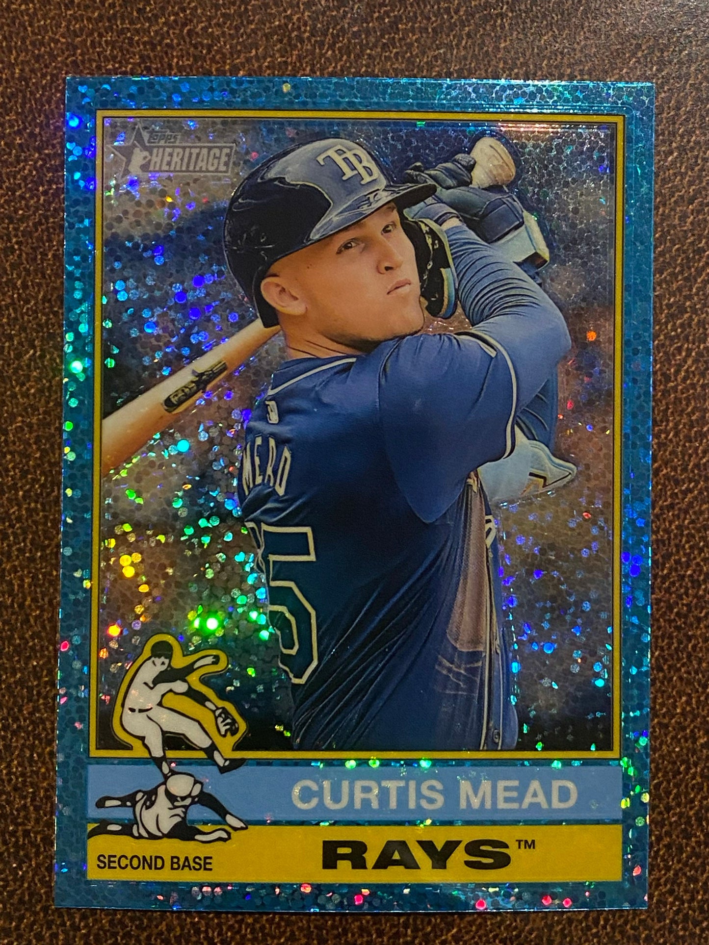 Curtis Mead - 2025 Topps Heritage - Blue Sparkle - Rays
