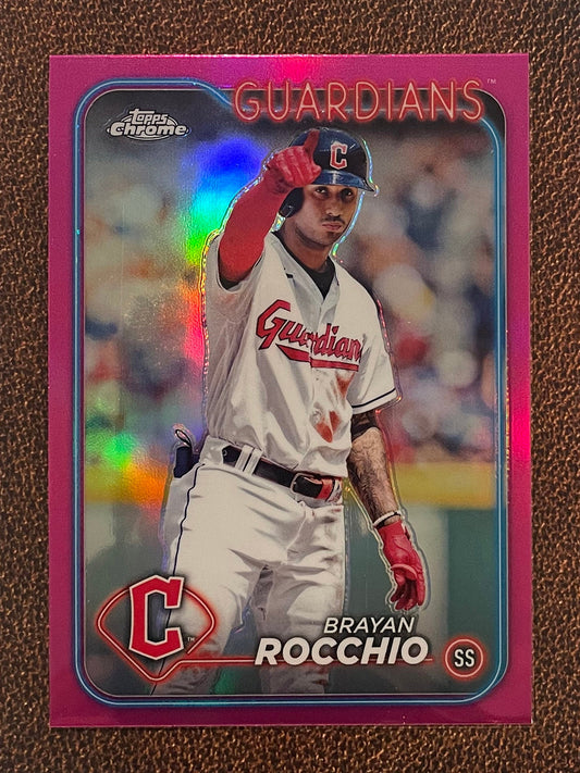 Brayan Rocchio - 2024 Topps Chrome - Pink Refractor - Guardians