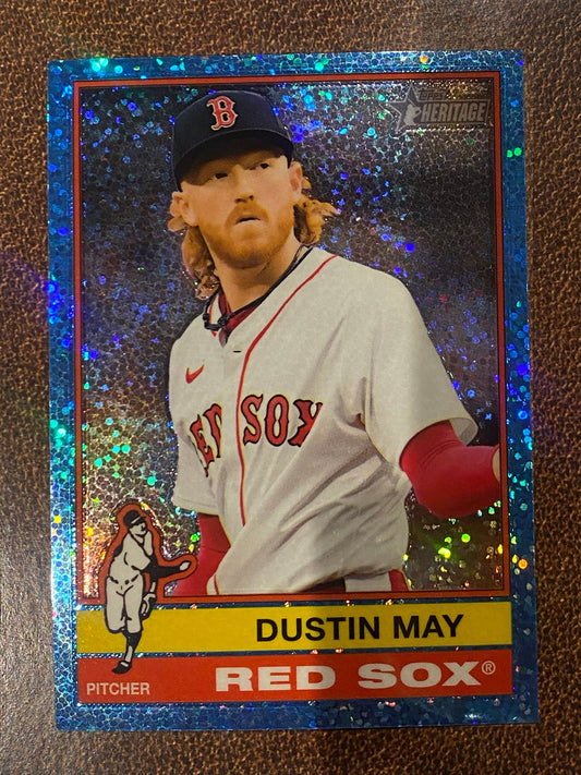 Dustin May - 2025 Topps Heritage High Number - Blue Sparkle - Red Sox