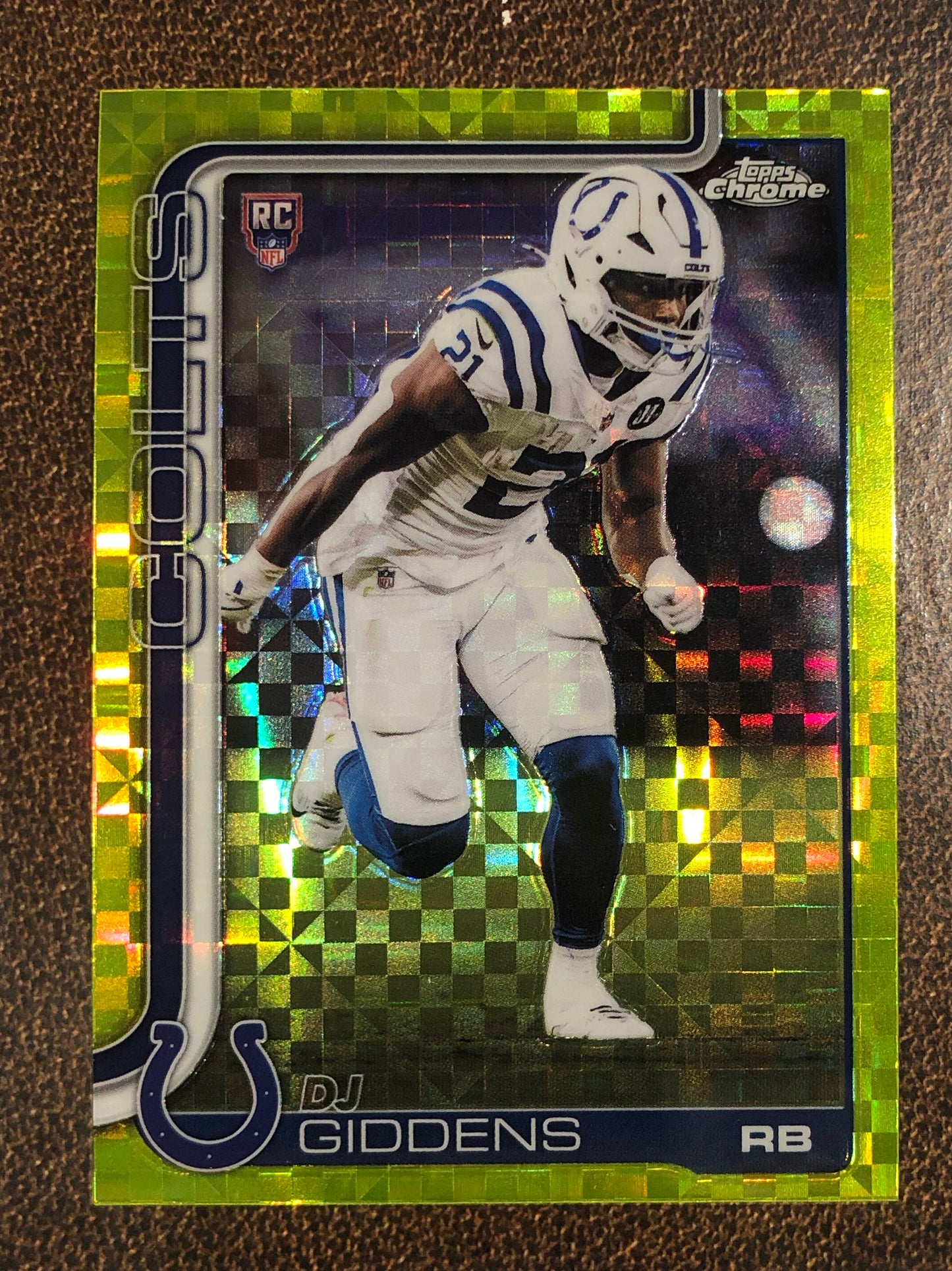 DJ Giddens - 2025 Topps Chrome - LIME YELLOW XFractor - Colts