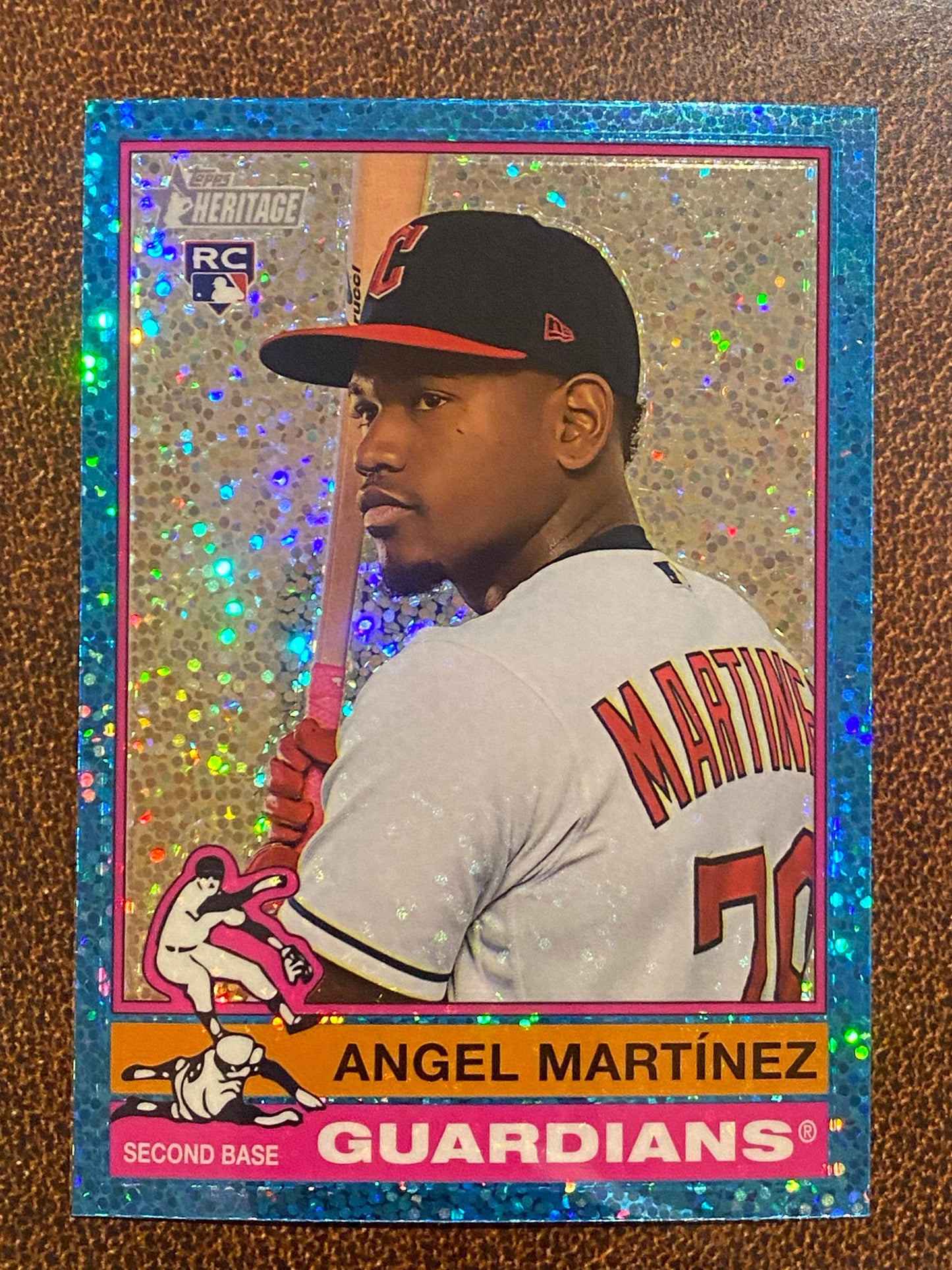 Angel Martinez - 2025 Topps Heritage - Blue Sparkle - Guardians