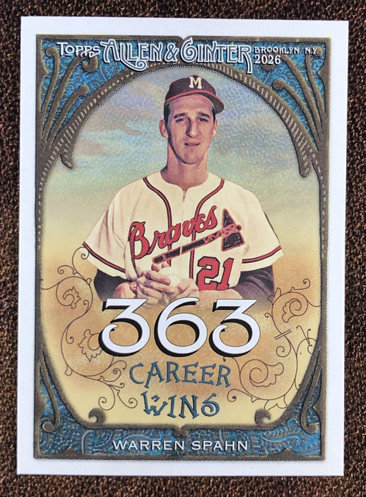 Warren Spahn - 2026 Topps Allen & Ginter - Career Insert (CR-21) - Braves