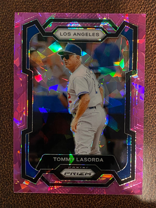 Tommy Lasorda - 2024 Panini Prizm - Pink Ice - Dodgers