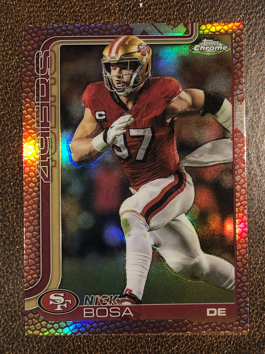 Nick Bosa - 2025 Topps Chrome - Football Leather Refractor - 49ers
