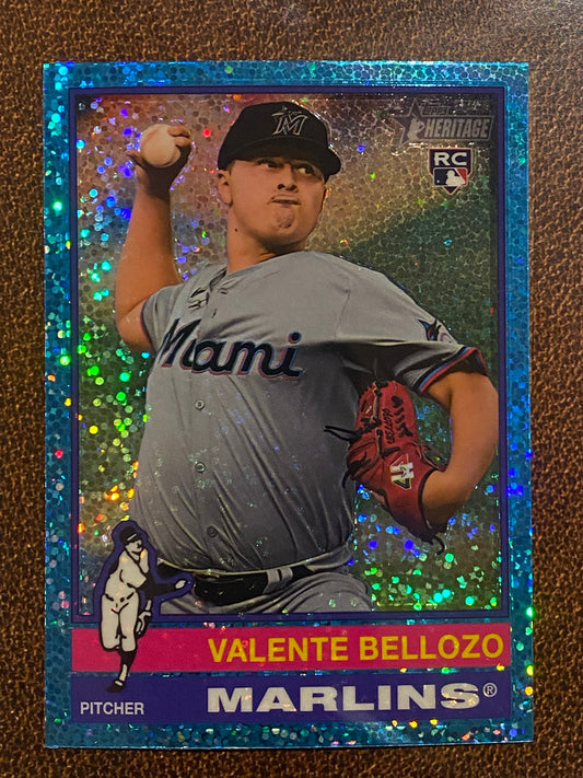 Valente Bellozo - 2025 Topps Heritage - Blue Sparkle - Marlins
