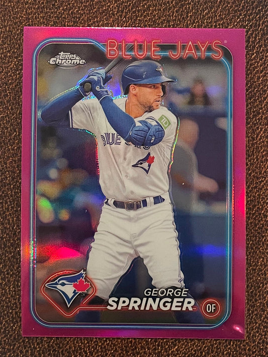 George Springer - 2024 Topps Chrome - Pink Refractor - Blue Jays