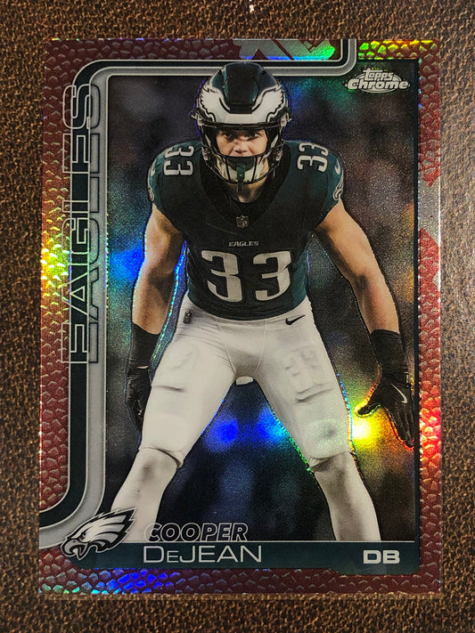 Cooper DeJean - 2025 Topps Chrome - Football Leather Refractor - Eagles
