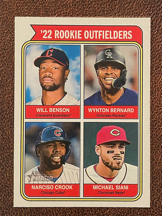 22 Rookie Outfielders (Will Benson) - 2023 Topps Heritage - Short Print - Guardians