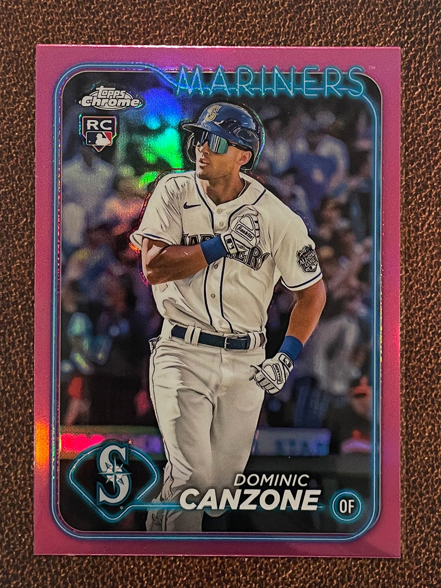 Dominic Canzone - 2024 Topps Chrome - Pink Refractor - Mariners