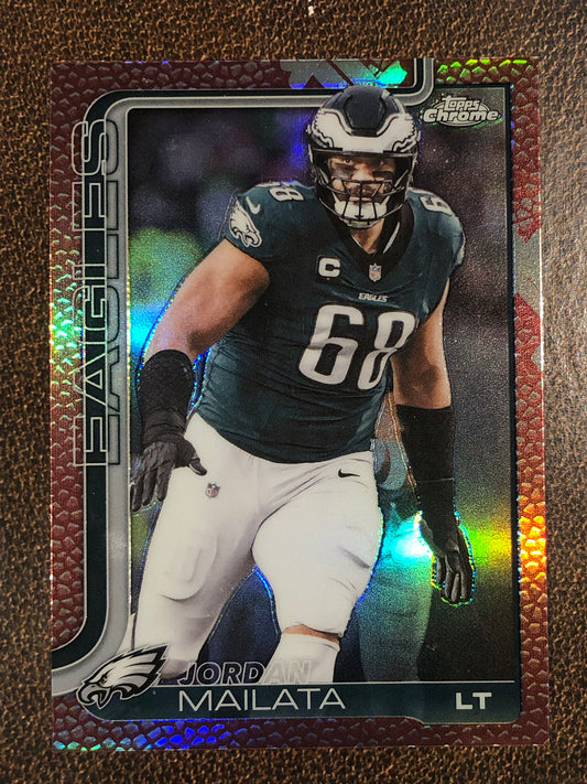 Jordan Mailata - 2025 Topps Chrome - Football Leather Refractor - Eagles