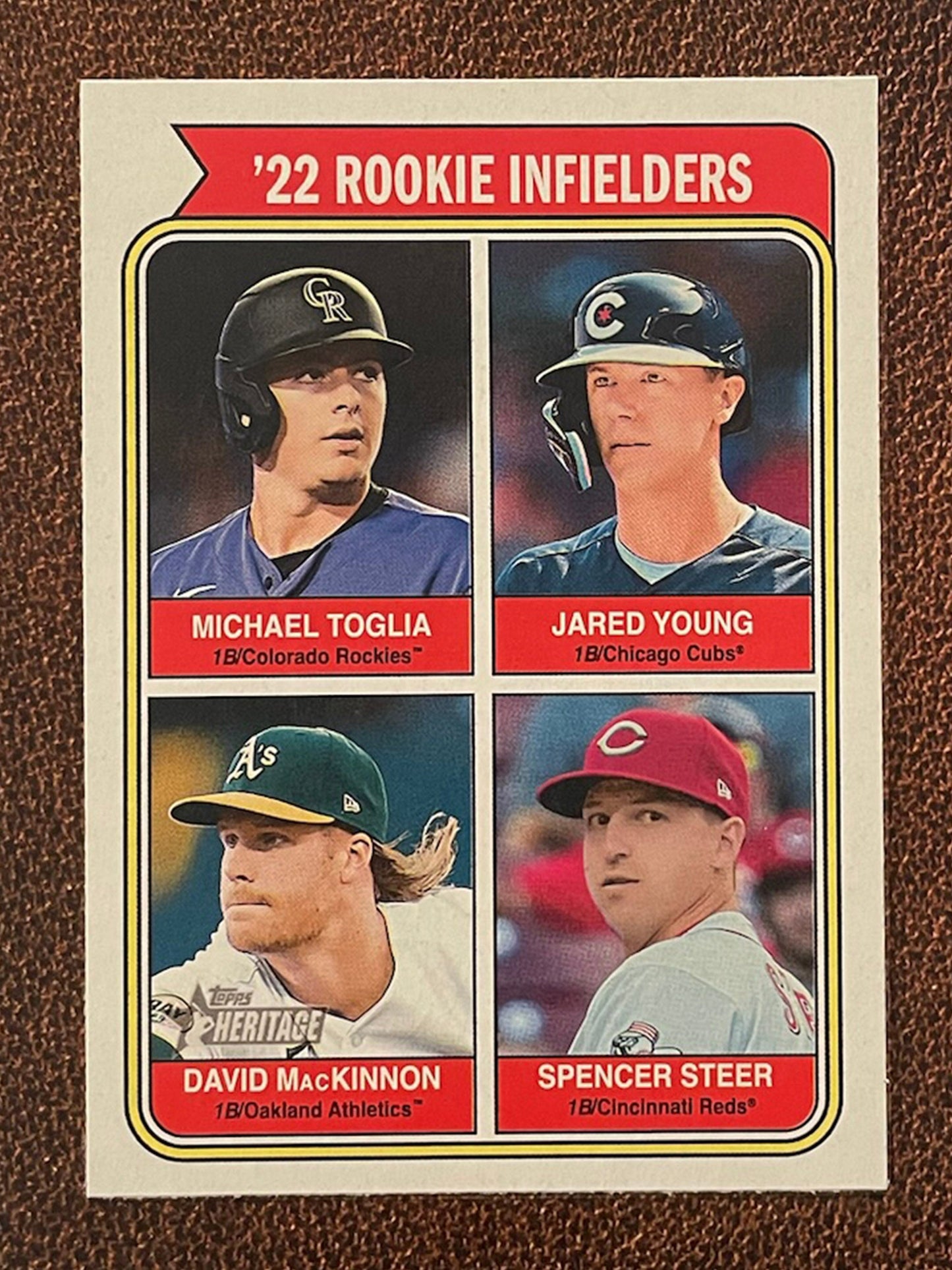22 Rookie Infielders (Spencer Steer) - 2023 Topps Heritage - Short Print - Reds